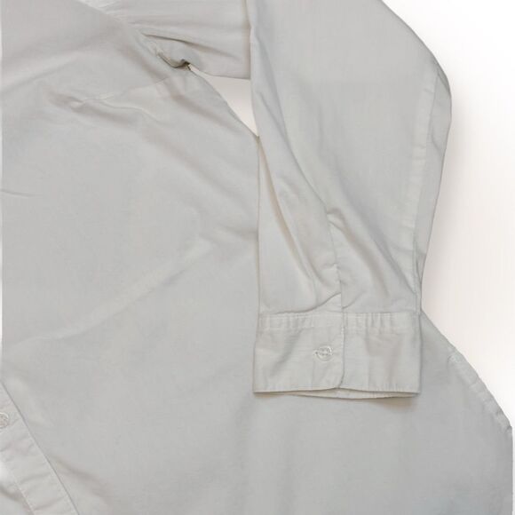 Est. 1946 White Button Down Tux Tail Shirt Medium Longline Curved Hem - Picture 7 of 9